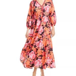 Johnny Was Becca Silk Tiered Dress